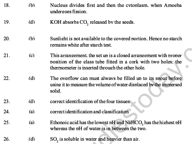 CBSE Class 10 Science MCQs Set 3, Multiple Choice Questions